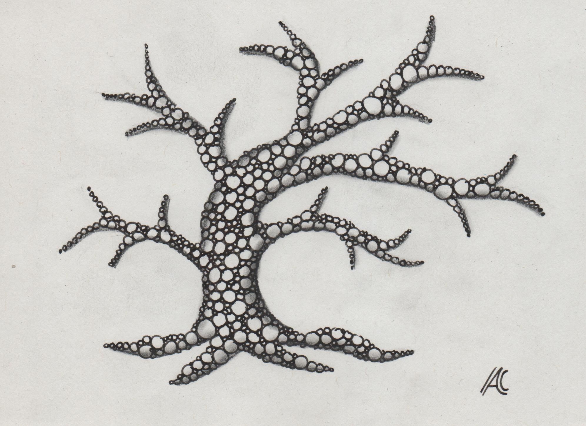 letting go: drawing of a tree without leaves